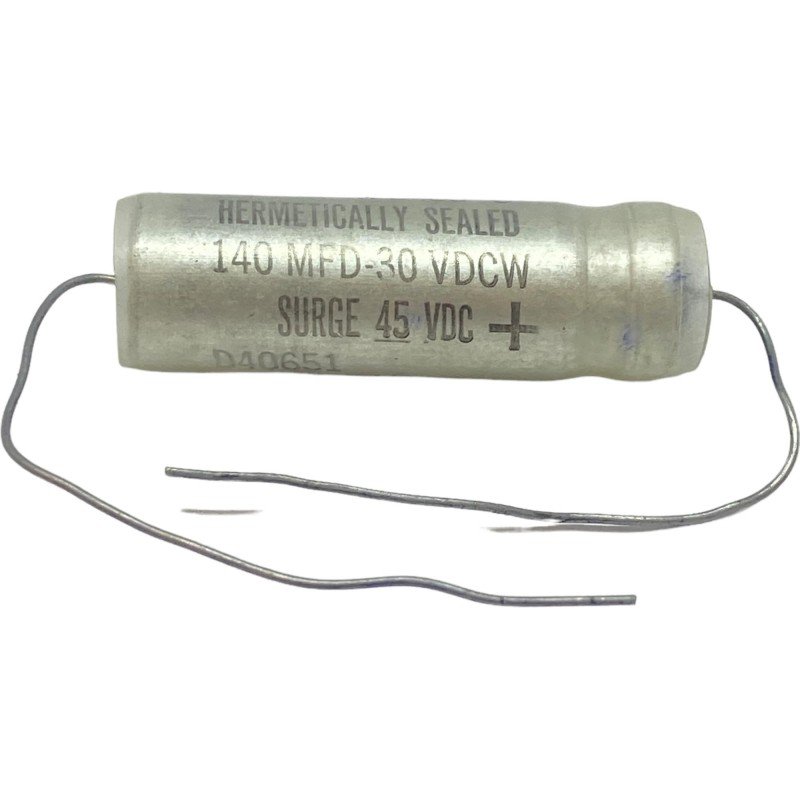 140uF 45V 30VDCW Axial Tantalum Sealed Capacitor CBR-14-030 Sprague 44.5x14.25mm