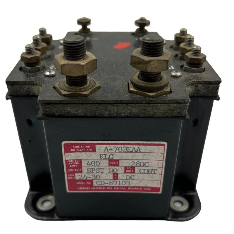 A703 A703-EAA HARTMAN 400A 28VDC SPST NO INDUSTRIAL RELAY