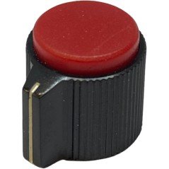 Red Black Plastic Knob Shaft:6mm D:19mm IH:15.5mm