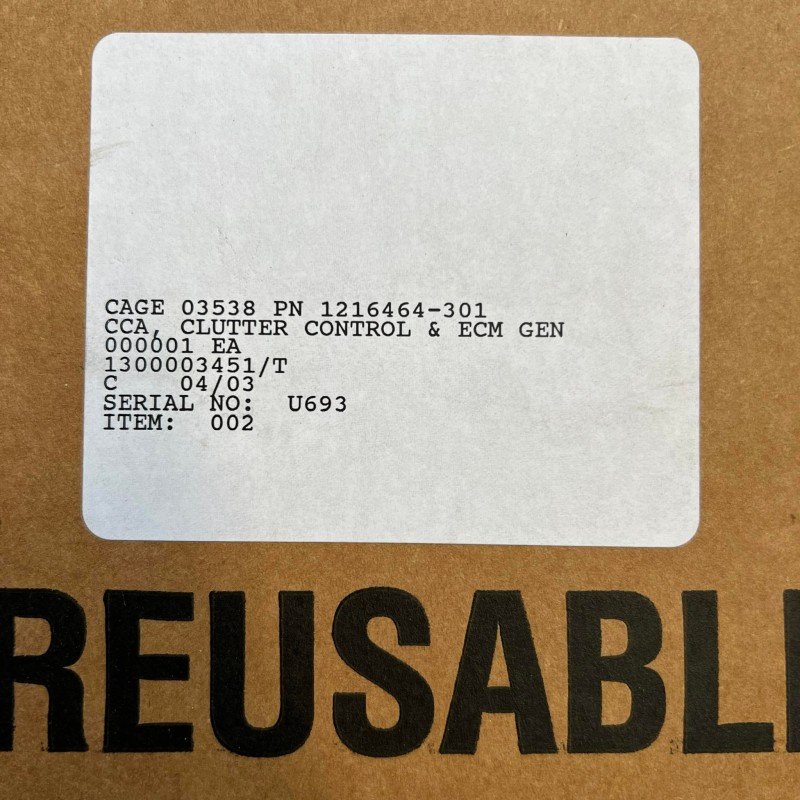 1216464-301 Lockheed Martin Clutter Control & ECM Gen Circuit Card Assembly