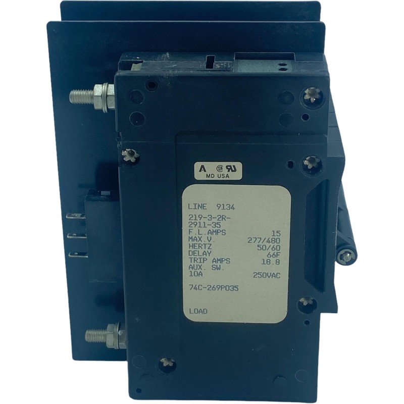 219-3-2R-2911-35 Airpax 3 Pole Circuit Breaker 15A/277V-480V 50/60Hz