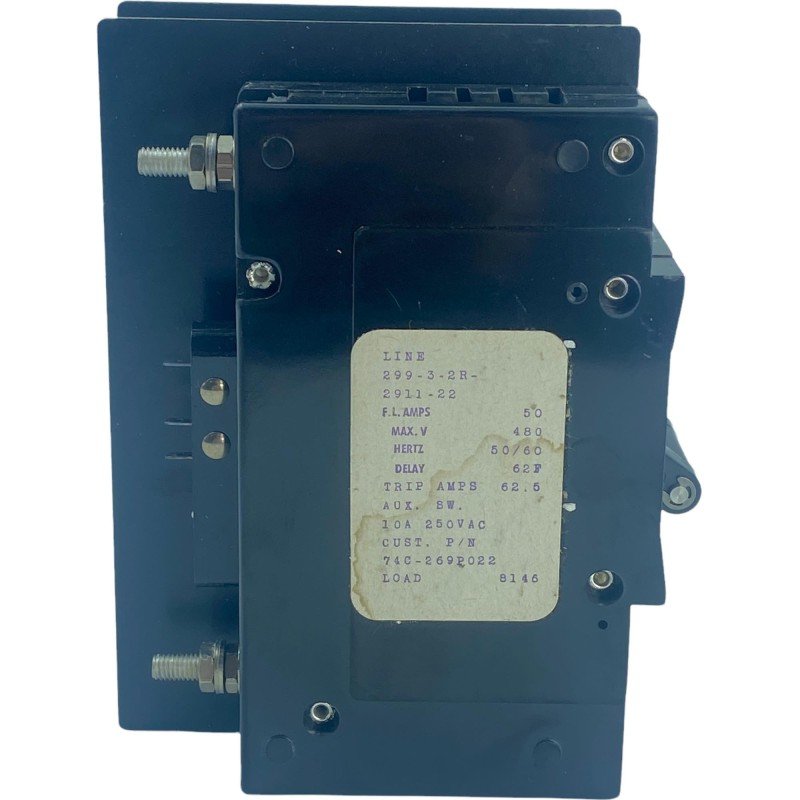 219-3-2R-2911-22 Airpax 3 Pole Circuit Breaker 50A/480V 50/60Hz