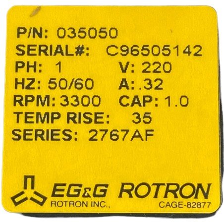 2767AF Rotron 035050 Cooling Fan 220V/32A 3300Rpm 50/60Hz 4140-01-499-3518