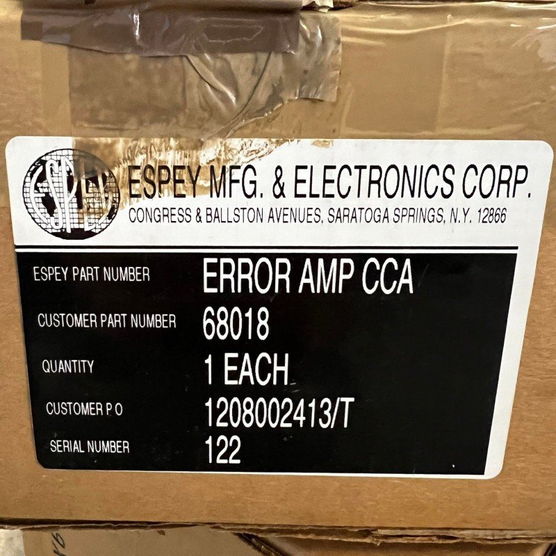 68018 Espey MFG Error Amp CCA 5998-01-492-2706 1208002413/T