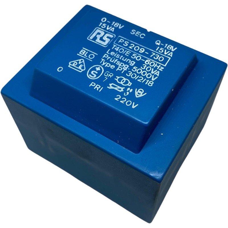 PT30/2/18 Safety Isolation Transformer IN:1x220Vac OUT:2x18V/15VA