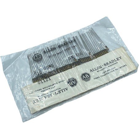 5.1Ohm 5R1 1/4W 0.25W 5% Axial Fixed Carbon Resistor RCR07C5R1JS Allen Bradley Qty:33