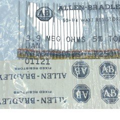 3.9MOhm 3M9 1/4W 0.25W 5% Axial Fixed Carbon Resistor RCR07G395JS Allen Bradley Qty:50