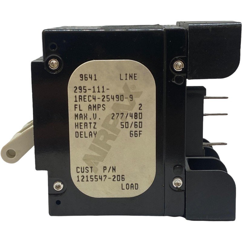 295-111-1REC4-25490-9 Airpax 3 Pole Circuit Breaker 2A/480V 1215547-206