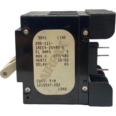 295-111-1REC4-25490-5 Airpax 3 Pole Circuit Breaker 5A/480V 1215547-202
