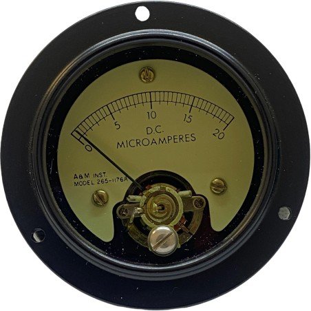 0-20uA Analog Panel Meter Ammeter A&M Instruments Model 265-1176A 6695-01-450-9217 1215414-201