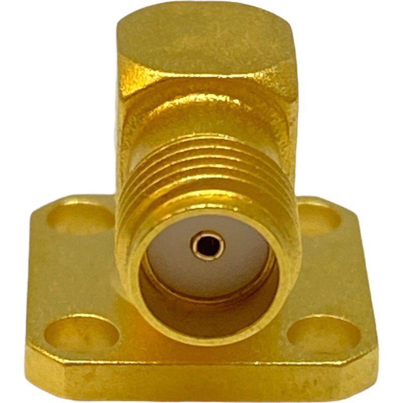 R126670005 Radiall Right Angle Female Flange To SMA Female Coaxial Connector