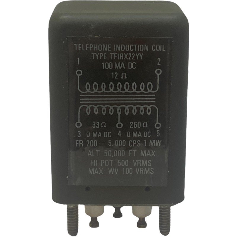 TFIRX22YY Telephone Induction Coil 12Ohm 100mA / 33Ohm 260Ohm 100Vrms TFIRX22YY
