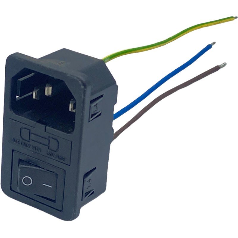 0717-1S-PQ12N-H Inalways Inlet Fused Switched Wired Snap-Fit Chassis Plug