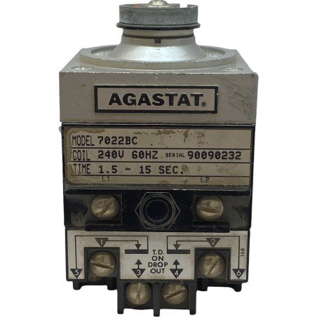 7022BC Agastat Time Delay Relay 240V/60Hz 1.5-15Sec