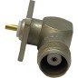 R143654000 Radiall TNC Right Angle Jack Receptacle Square Flange With Solder Pot Contact