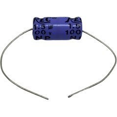 1.5uF 100V Axial Electrolytic REC 17x8.25mm