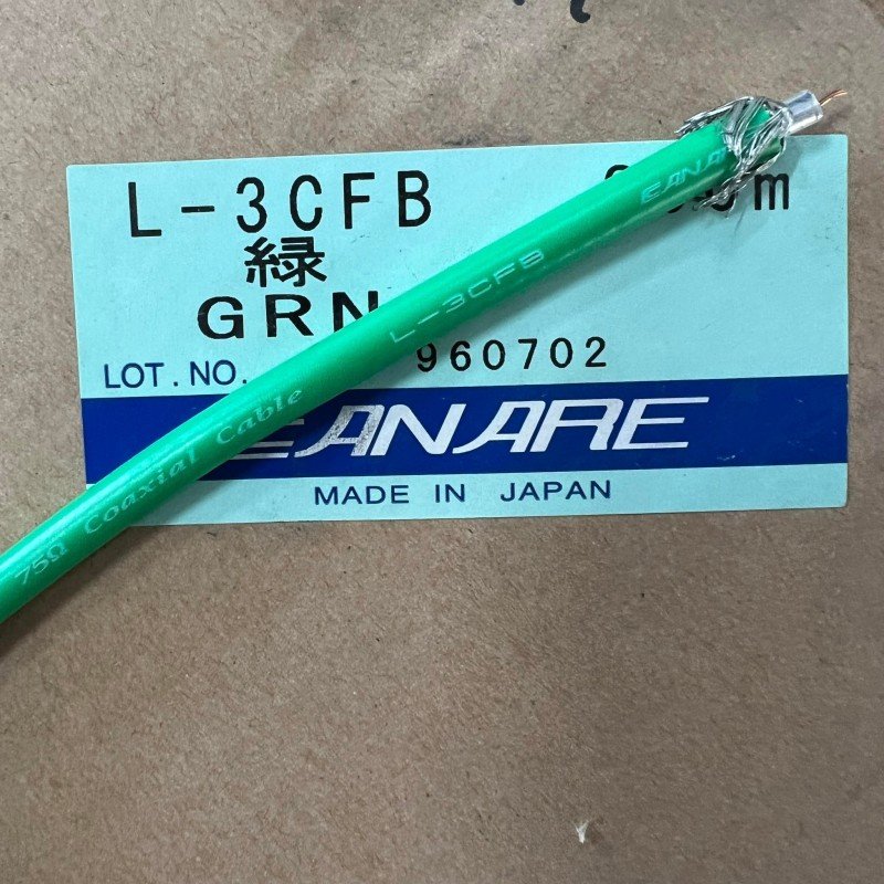 L-3CFB L3CFB Canare 75OHM Digital Video Coaxial Cable Green 1-Meter