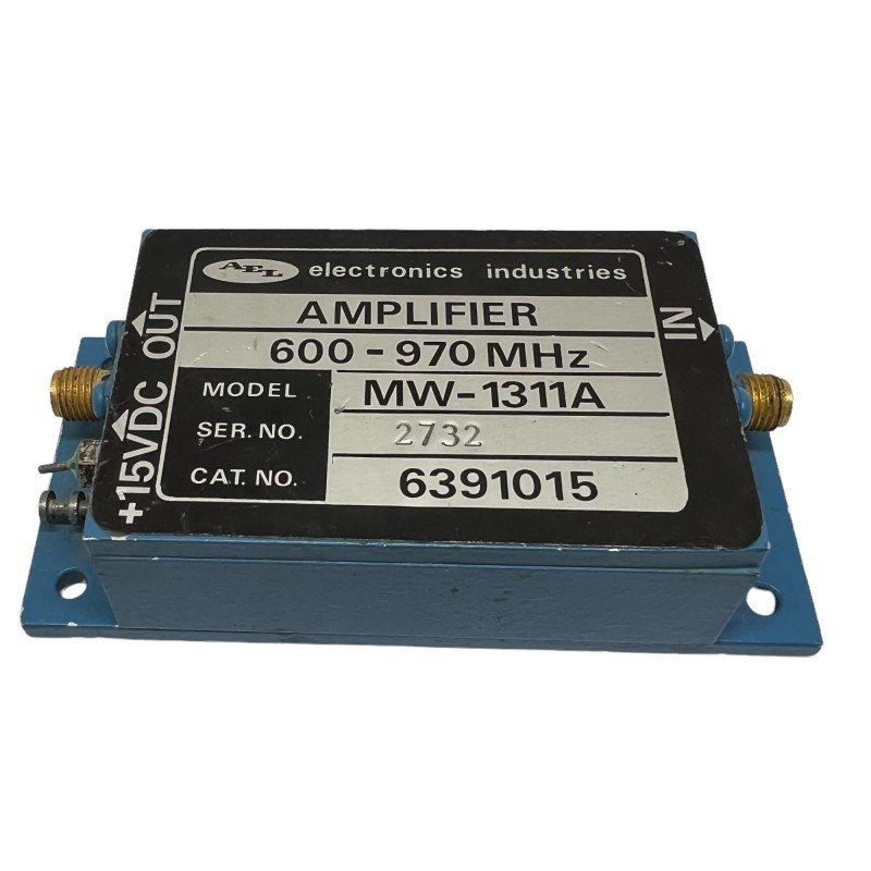 RF Amplifier 600-970Mhz Gain 16.5db 15VDC SMA(f) AEL MW-1131A