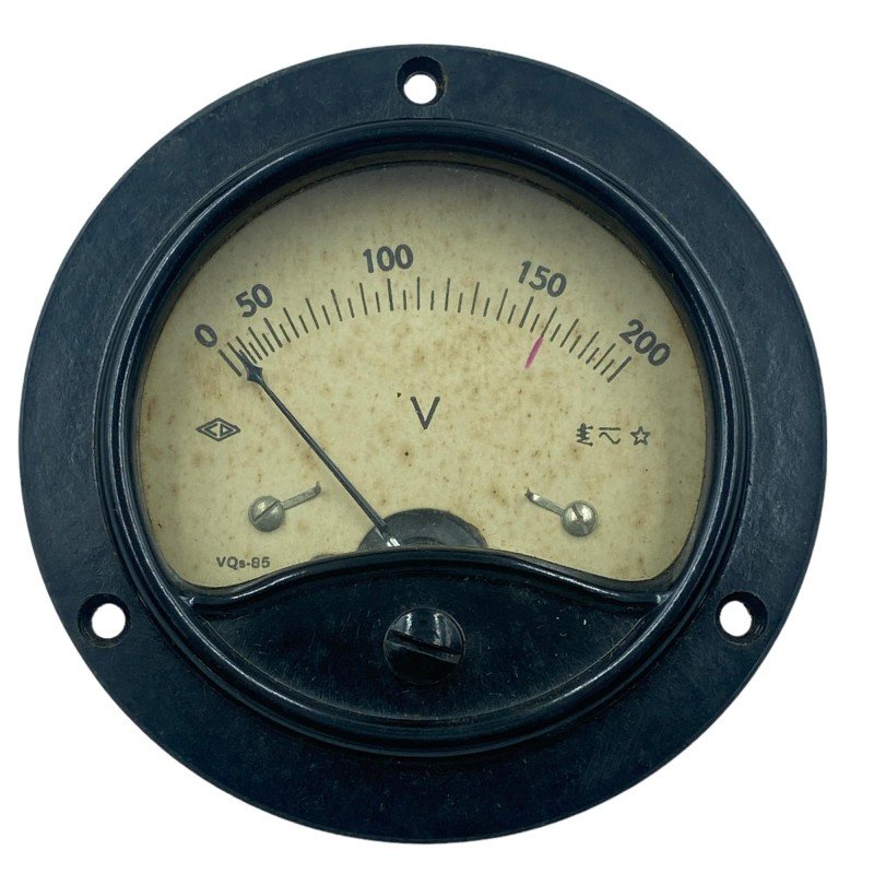 VQS-85 Analog Panel Meter Voltmeter Mil Spec 0-200V 85mm