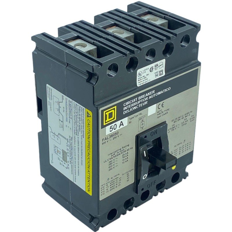 FAL36050 Square D 3 Pole Circuit Breaker 50A 600V