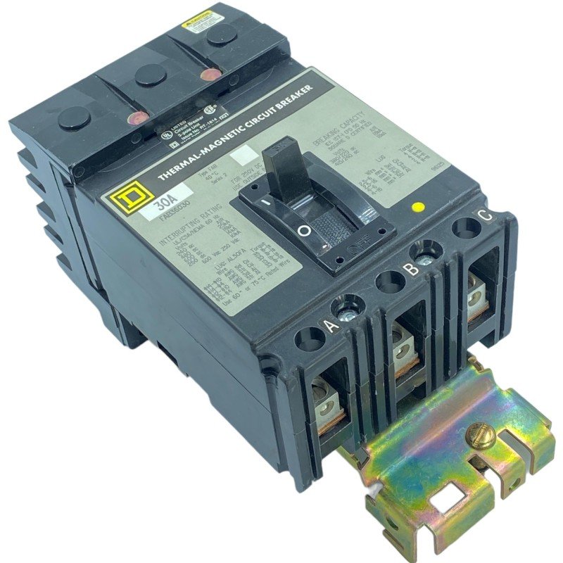 FAB36030 Square D Thermal Magnetic Circuit Breaker 600V 30A 5925-01-122-6602