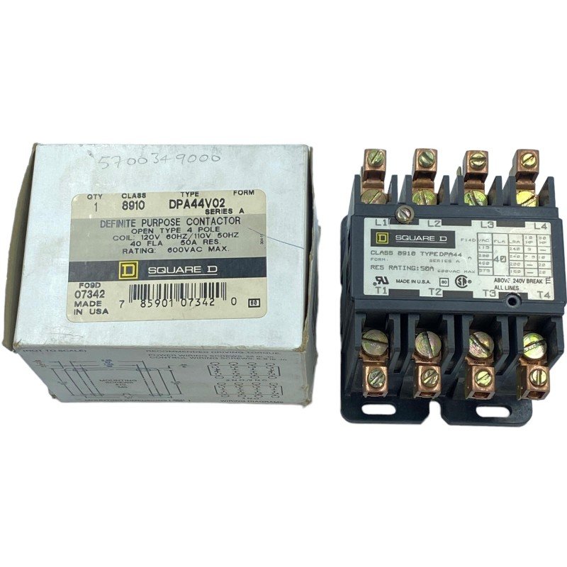8910 DPA44 DPA44V02 Square D Definite Purpose Contactor