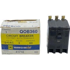 QOB360 Square D 3 Pole Circuit Breaker 240VAC/60A