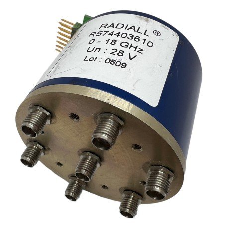 R574403610 RADIALL Coaxial Switch 28V DC-18Ghz SMA SP6T