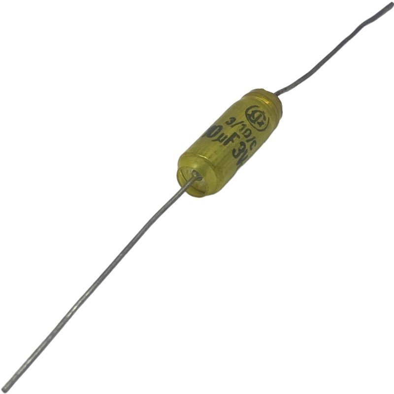 10uF 3V Axial Electrolytic Capacitor 19x7mm