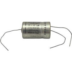 16uf + 16uf 250V 300V Axial Audio ELectrolytic Double Dual Capacitor Ducatti 36x22mm