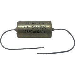 1uF 200V Axial Fixed Paper Capacitor 118P10502S4 Sprague 5910-00-804-8539 30x15mm