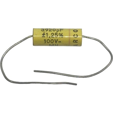 3.92nF 3920pF 100V 1.25% Axial Film Capacitor Arcotronics 17.5x6mm