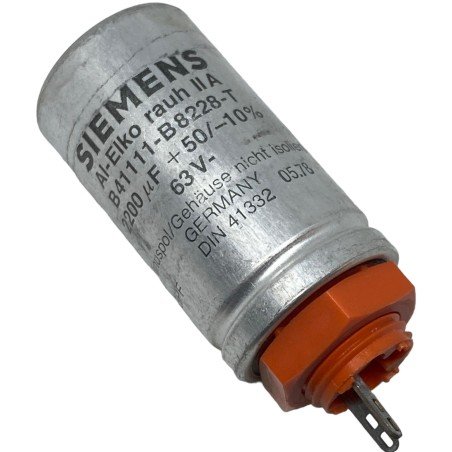 2200uF 63V +50% -10% Fixed Capacitor B41111-B8228-T Siemens 68.5x30mm