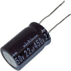 22uF 450V 20% Radial Electrolytic Capacitor UCA2W220MHD1TN Nichicon 25x16mm