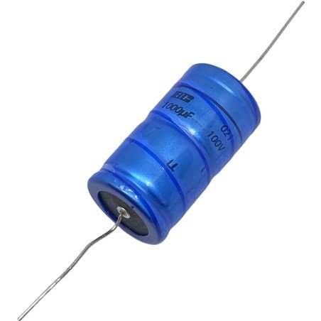 1000uF 100V Axial Electrolytic Capacitor 2222-021-19102 Philips 38.5x21.5mm