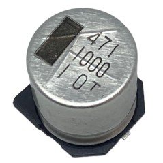 1000uF 10V 20% SMD Aluminum Electrolytic Capacitor NACT102M10V12 Nippon 12.5x14mm
