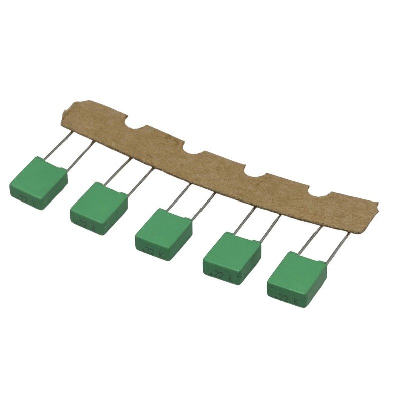0.22uF 220nF 100V 5% Radial Polyester Film Capacitor MKT1826 Vishay 8x7x3.5mm Qty:5