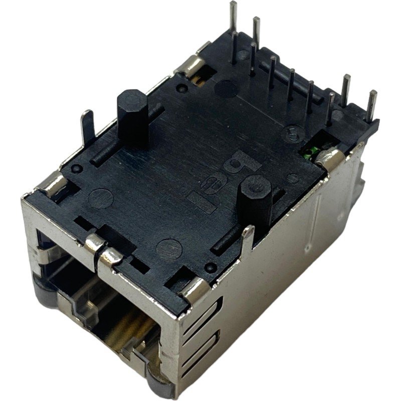 0810-1XX1-03 Single Port Shielded RJ-45 Connector With Integrated 10/100 Magnetics