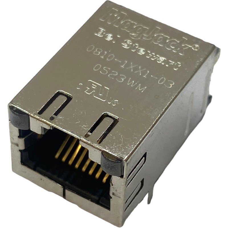 0810-1XX1-03 Single Port Shielded RJ-45 Connector With Integrated 10/100 Magnetics