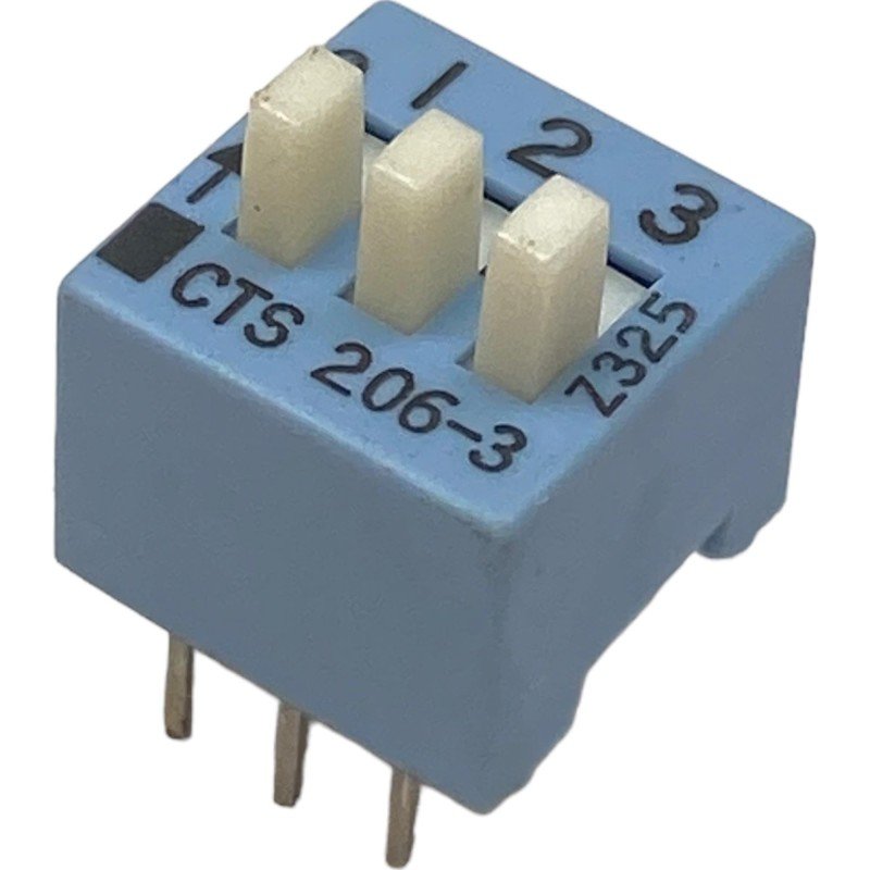 CTS2063 3 Position Dip Switch Blue 2.54mm Pitch 2 Row 6 Pin DIP Switch