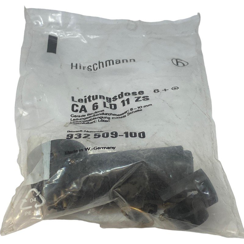 CA6LD11ZS 932509-100 Hirshmann Circular DIN Signal And Power Connector