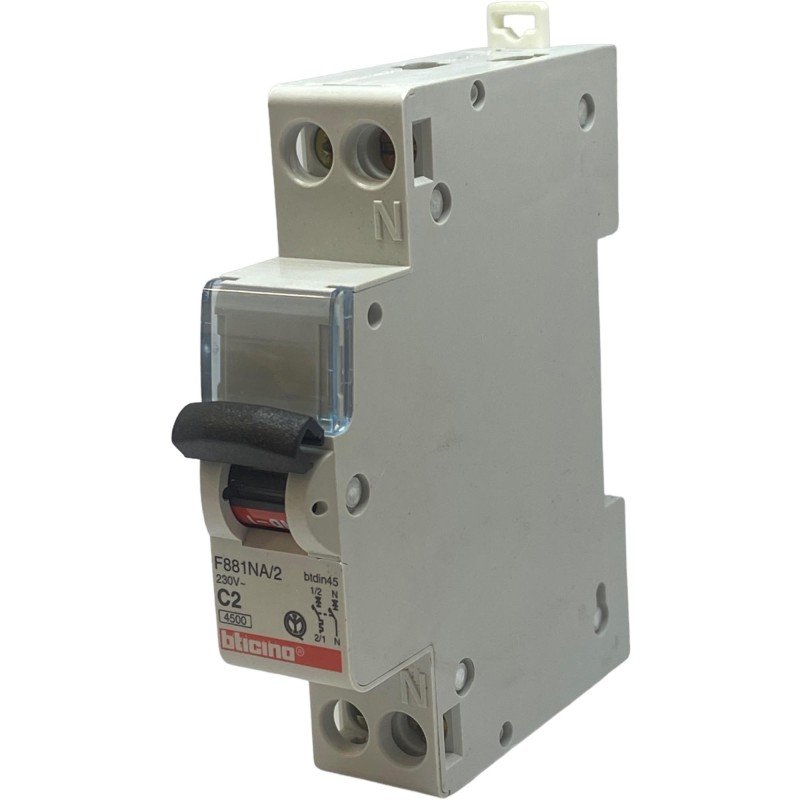 F881NA/2 Bticino 1 Pole Circuit Breaker 230Vac