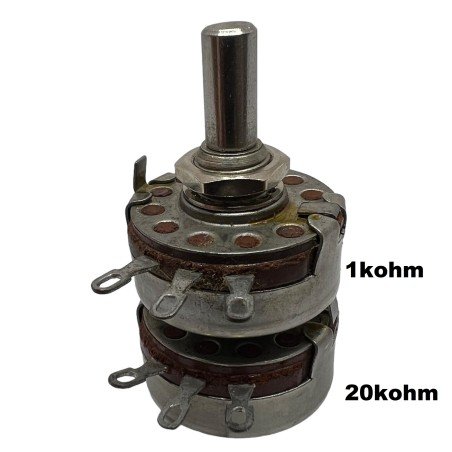 20KOHM+1KOHM 20K+1K METAL MILITARY LINEAR DOUBLE POTENTIOMETER ALLEN BRADLEY