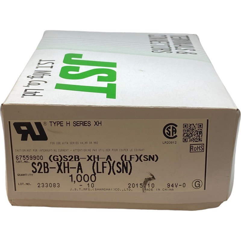 S2B-XH-A(LF)(SN) JST 2 Position Disconnectable Crimp Style Connector Pitch 2.5mm Qty:1000