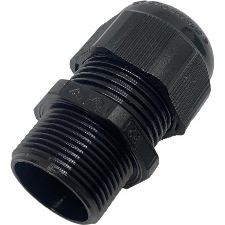 1901.M25N Cembre Polyamide PA6.6 Extended Thread Cable Gland Black M25x1.5