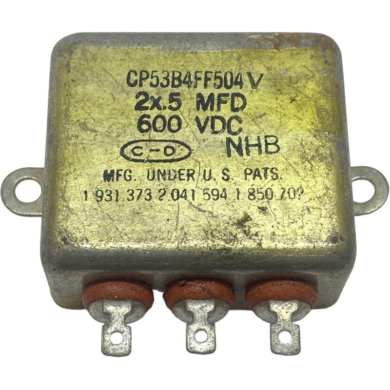 2 x 0.5uF 2x500nF 600Vdc Fixed Paper Dielectric Double Capacitor CP53B4FF504V