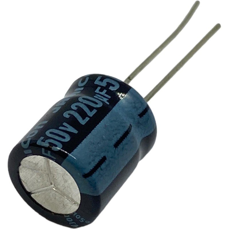 220uF 50V Radial Electrolytic Capacitor Jamicon 12.5x10.25mm