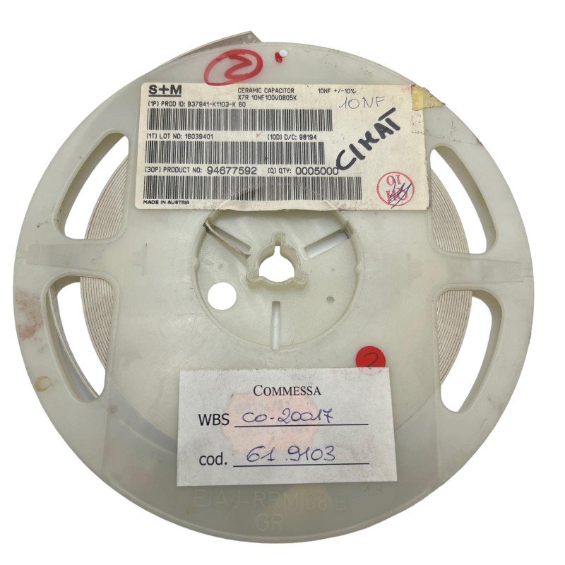 B37941-K1103-K S+M 0805K Multilayer Ceramic Capacitor 10nf 100V QTY:2500