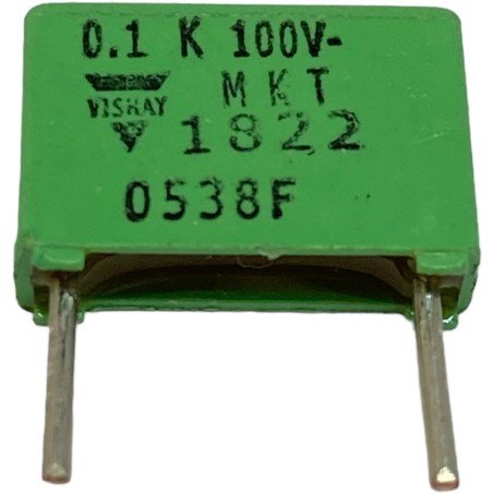 0.1uF 100nF 100V Radial Film Capacitor MKT1822 Vishay 12.85x8.85mm