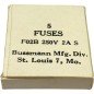 F02B Bussman Mil Spec Cartridge Fuse 125V/2A 5920-00-228-7882 Qty:5